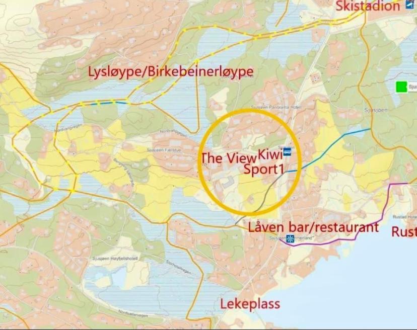 Leilighet Med Panoramautsikt Sjusjoen Innendors Parkering Exterior foto